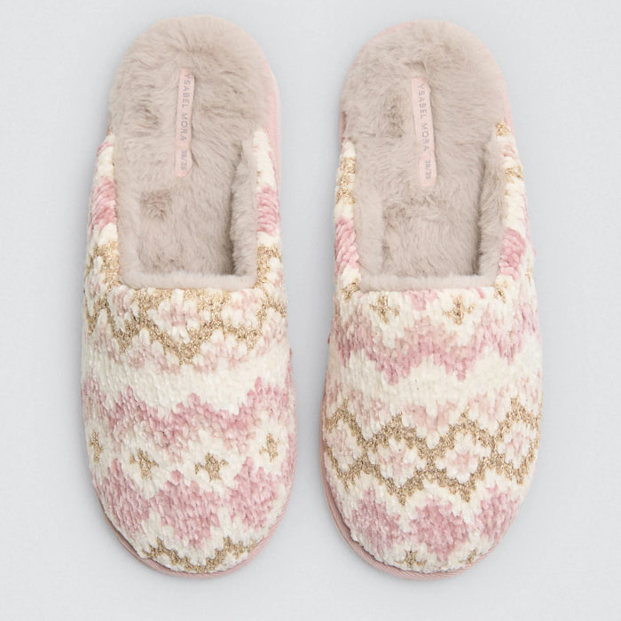 Ciabatte da casa con stampa etnica