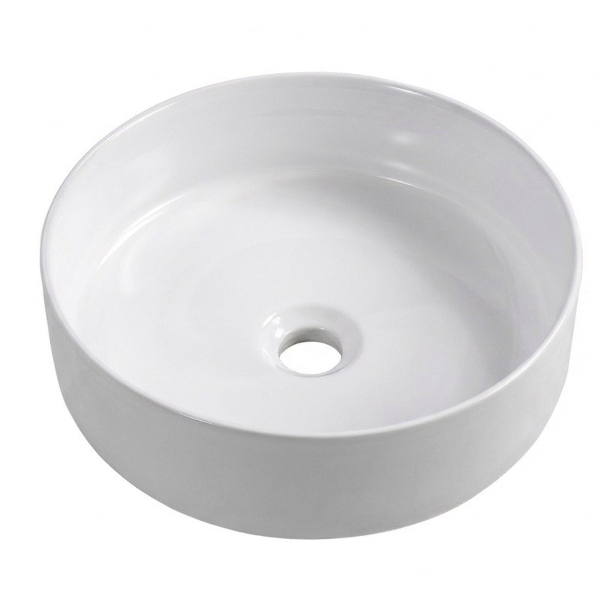 Vasque a poser ronde 36 cm hauteur 12,5 cm sans trop-plein blanc brillant Pixl (CEPX3636)