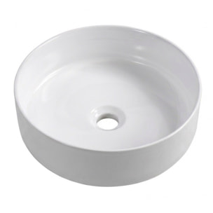 Vasque a poser ronde 36 cm hauteur 12,5 cm sans trop-plein blanc brillant Pixl (CEPX3636)