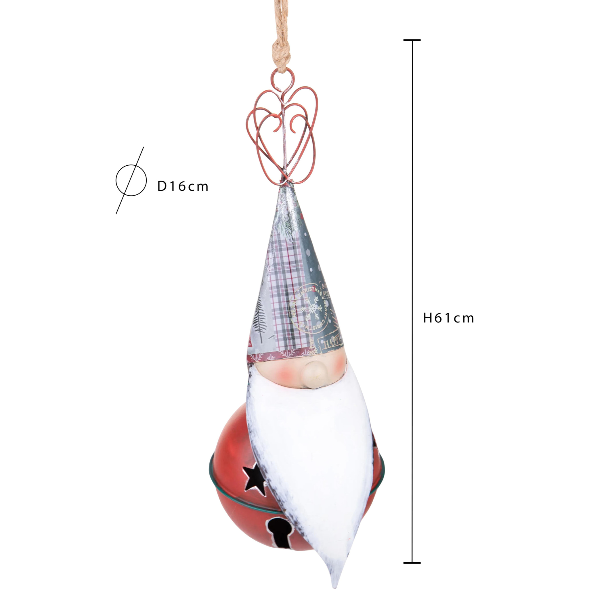 Sfera D.16 Cm con Babbo Natale - Pezzi 1 - Colore:Multicolore - Bianchi Dino - -