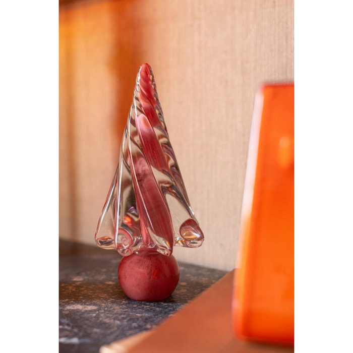 J-Line Sapin de Noël - verre - rouge Noël