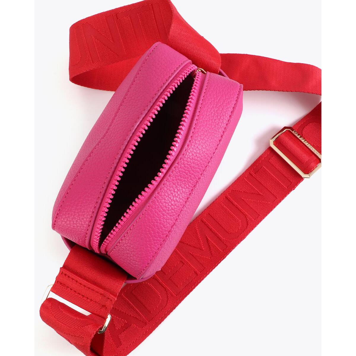 Borsa a tracolla in nylon a contrasto