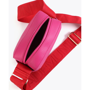 Borsa a tracolla in nylon a contrasto