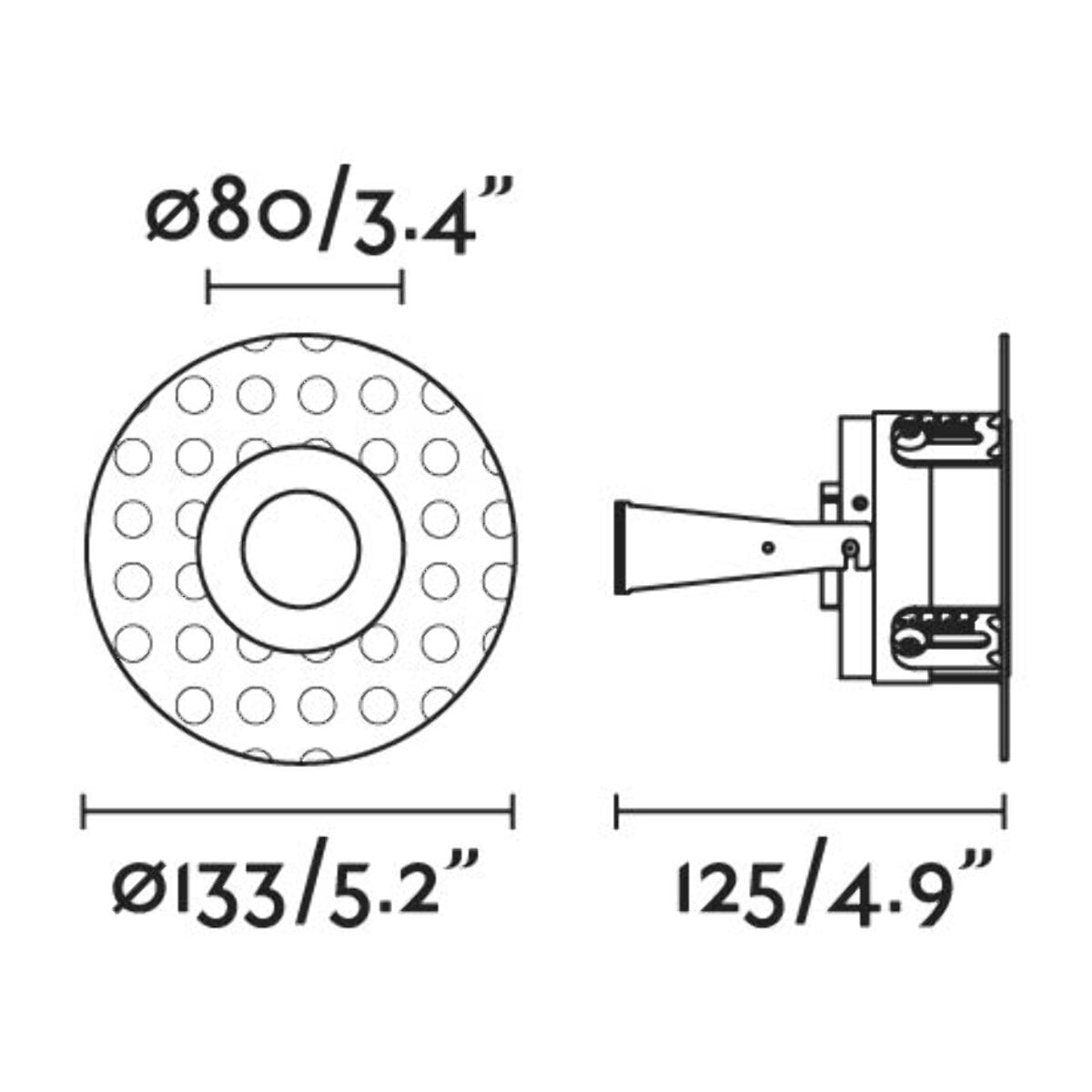 FRESH Lampe encastrable noire sans encadrement IP65 trimless