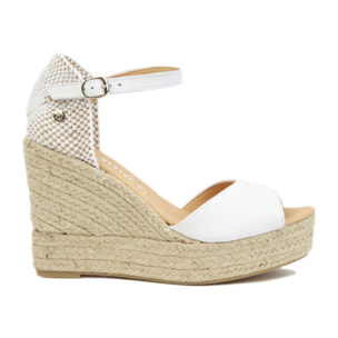 Sandalias de Cuña para Mujer - LA VALETA CHARLENE PEEP TOE Blanco