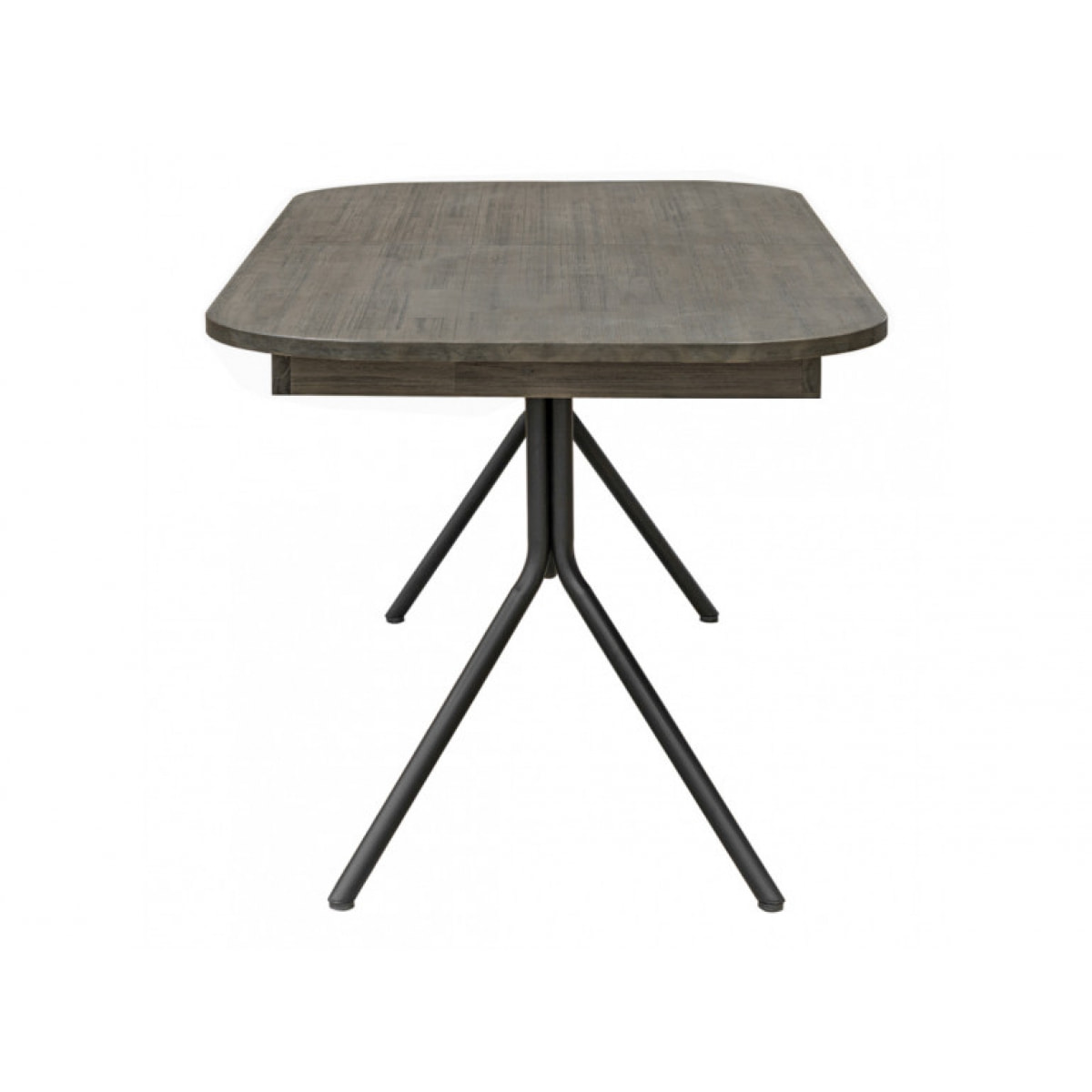 Table de repas extensible L180/220 cm en bois massif cendré et métal noir - BELLAGIO