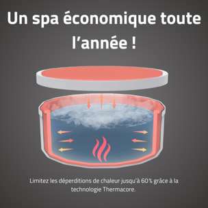 Bestway Spa semi rigide rond Lay-Z-Spa Carrara Smart AirJet Thermacore avec WiFi 4-6 personnes