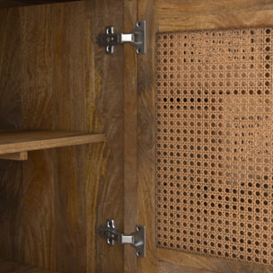 Buffet 3 portes et 3 tiroirs en cannage - Tiki