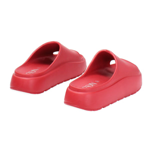 Sandalias de playa para mujer rojas en PVC
