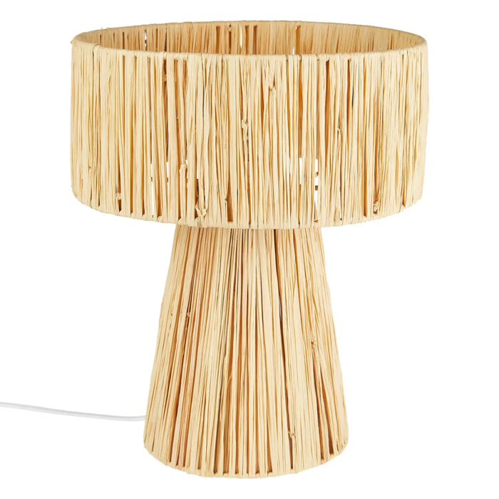 Lampe à poser "Orane" raphia beige H34cm