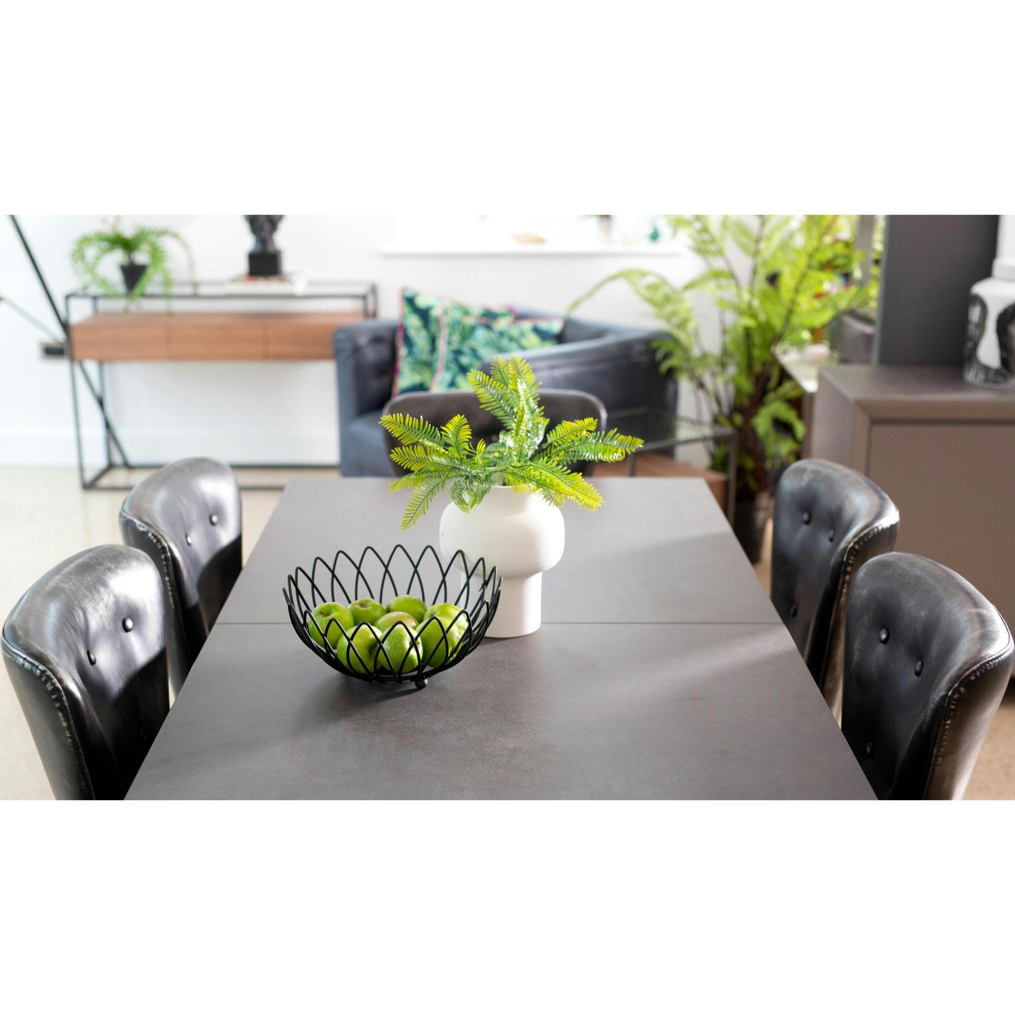 Table extensible 176/216 cm en céramique grise TORONTO