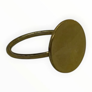 Anillo latón sello liso minimal en dorado