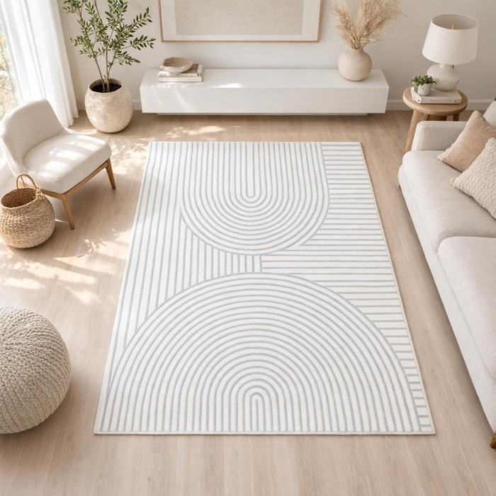 Tapis salon et chambre tissé motif géométrique FOSU