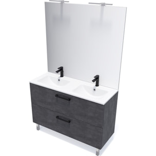 Meuble salle de bain double vasque 2 tiroirs - CHELSEA
