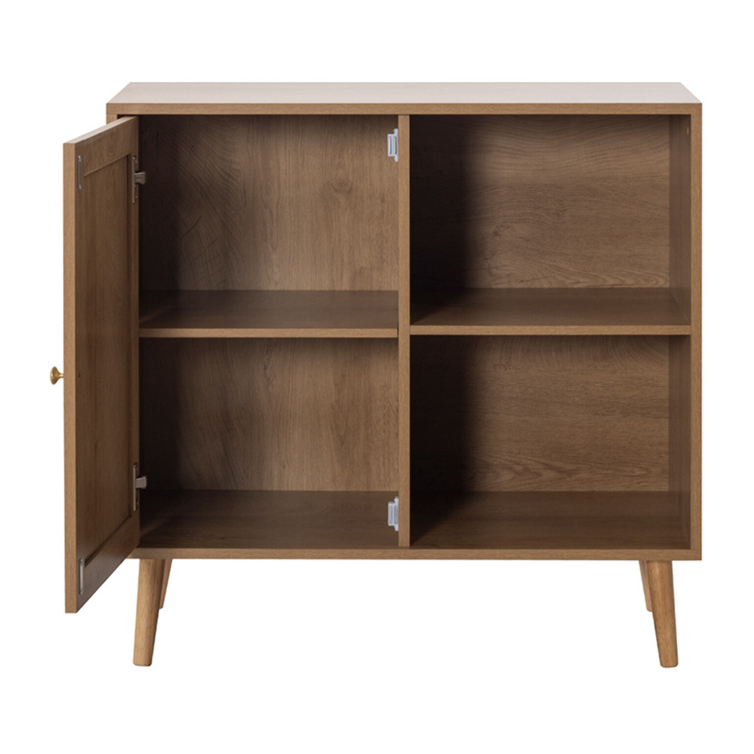 Goto - buffet haut - effet bois et cannage - 2 niches et 1 porte - 80 cm - Bois