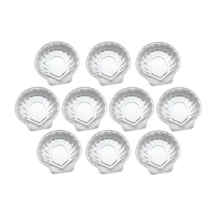 Lot de 10 plats à Saint-Jacques en aluminium  12,5 cm Fackelmann