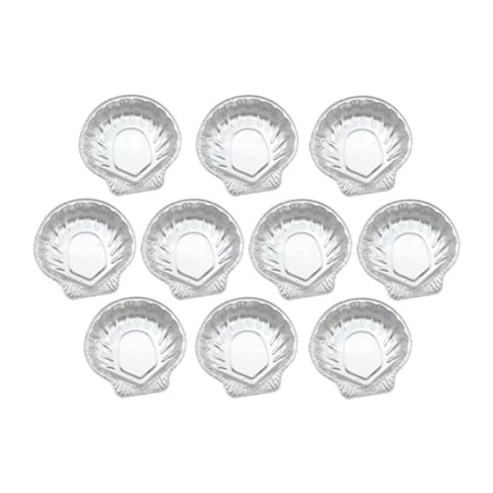 Lot de 10 plats à Saint-Jacques en aluminium  12,5 cm Fackelmann
