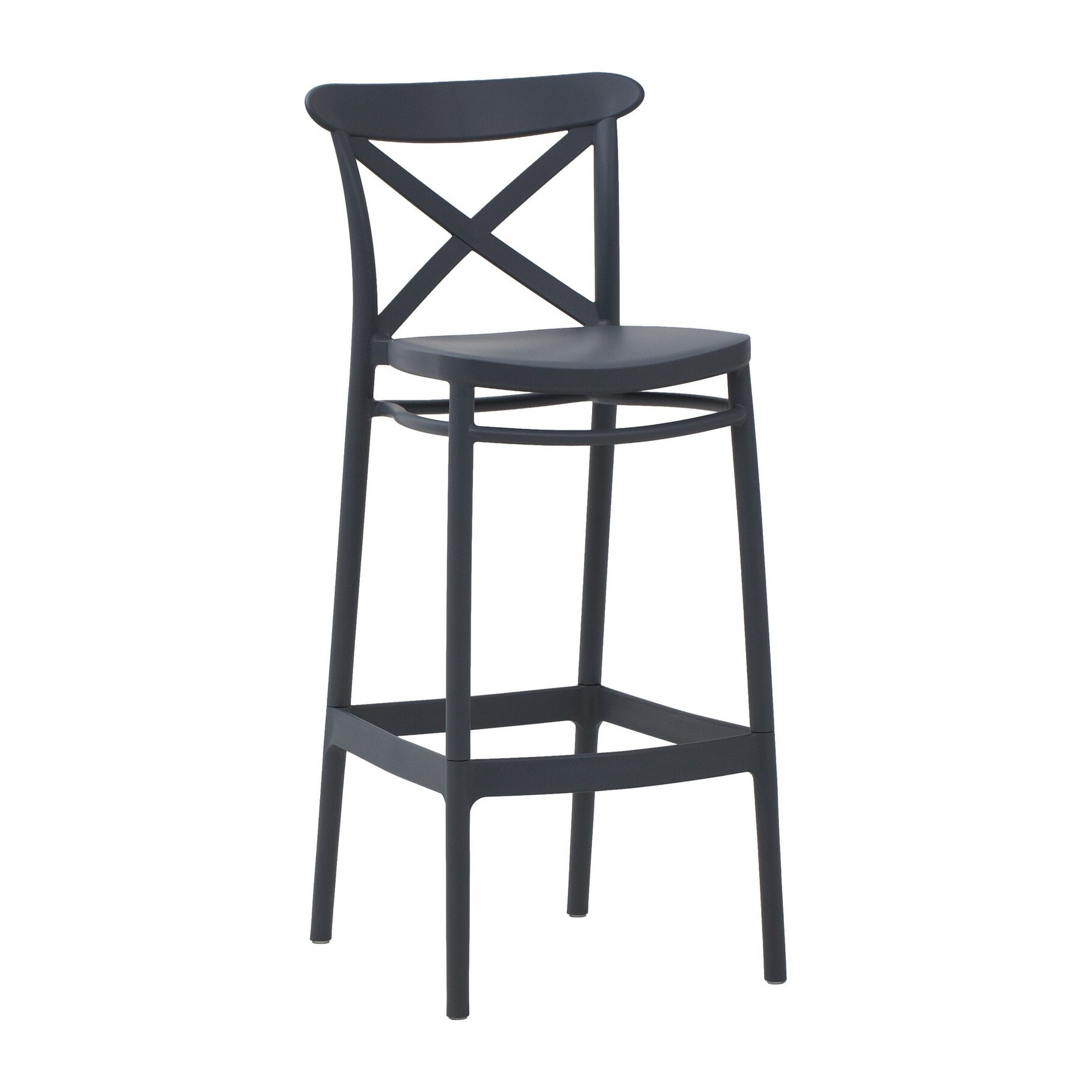 Set di 4 sgabelli LIVERPOOL in polipropilene antracite