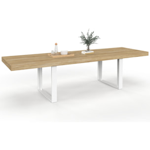 Table à manger extensible Brixton bois et blanc 200-300cm