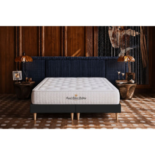 Ensemble matelas à mémoire de forme maxi épaisseur Buckingham sommier + Sommier Tapissier multi-lattes cm d'épaisseur - Matelas à Mémoire de forme de 30cm d'épaisseur - Double sommier