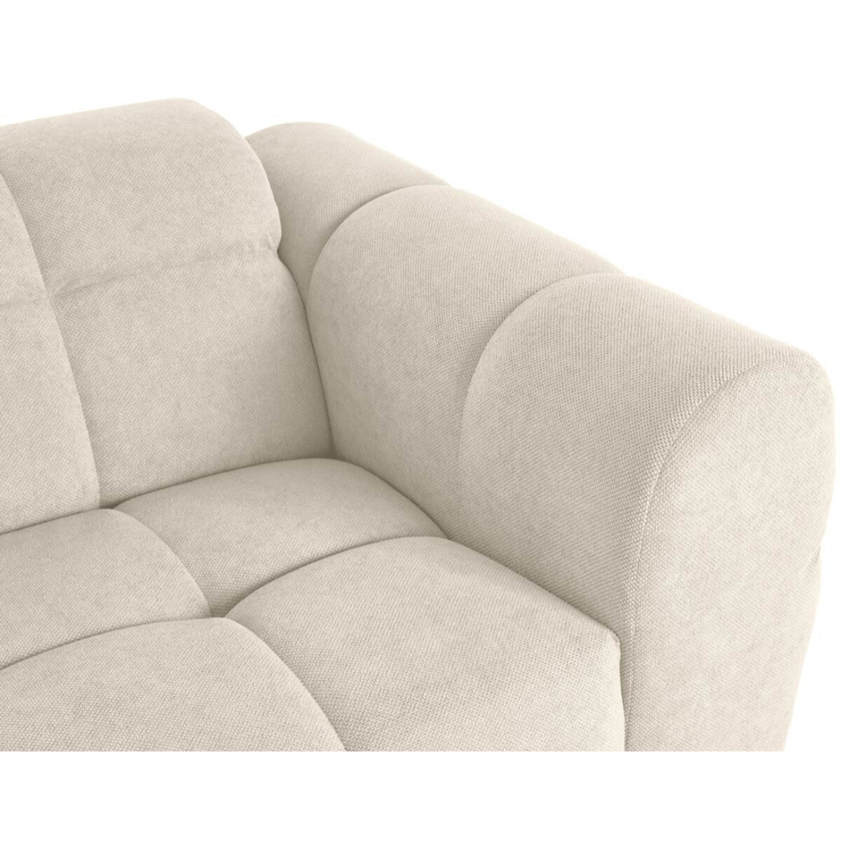 Ray - canapé droit 2 places en tissu texturé - Beige