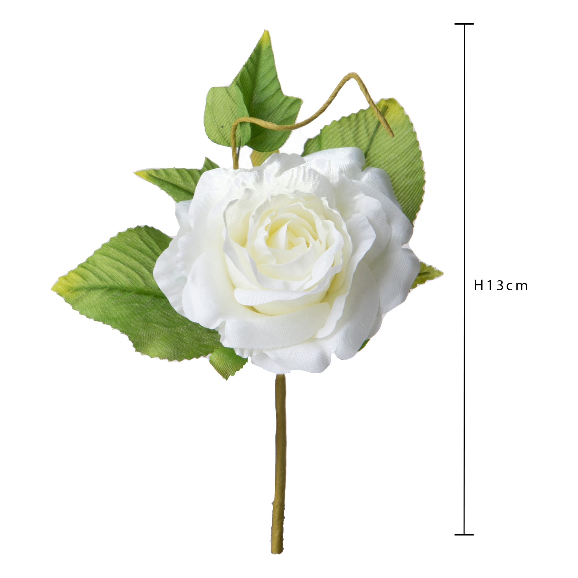 Mini Rosa altezza 13 Cm - Pezzi 24 - 8X13X8cm - Colore: Bianco - Bianchi Dino - Fiori Artificiali