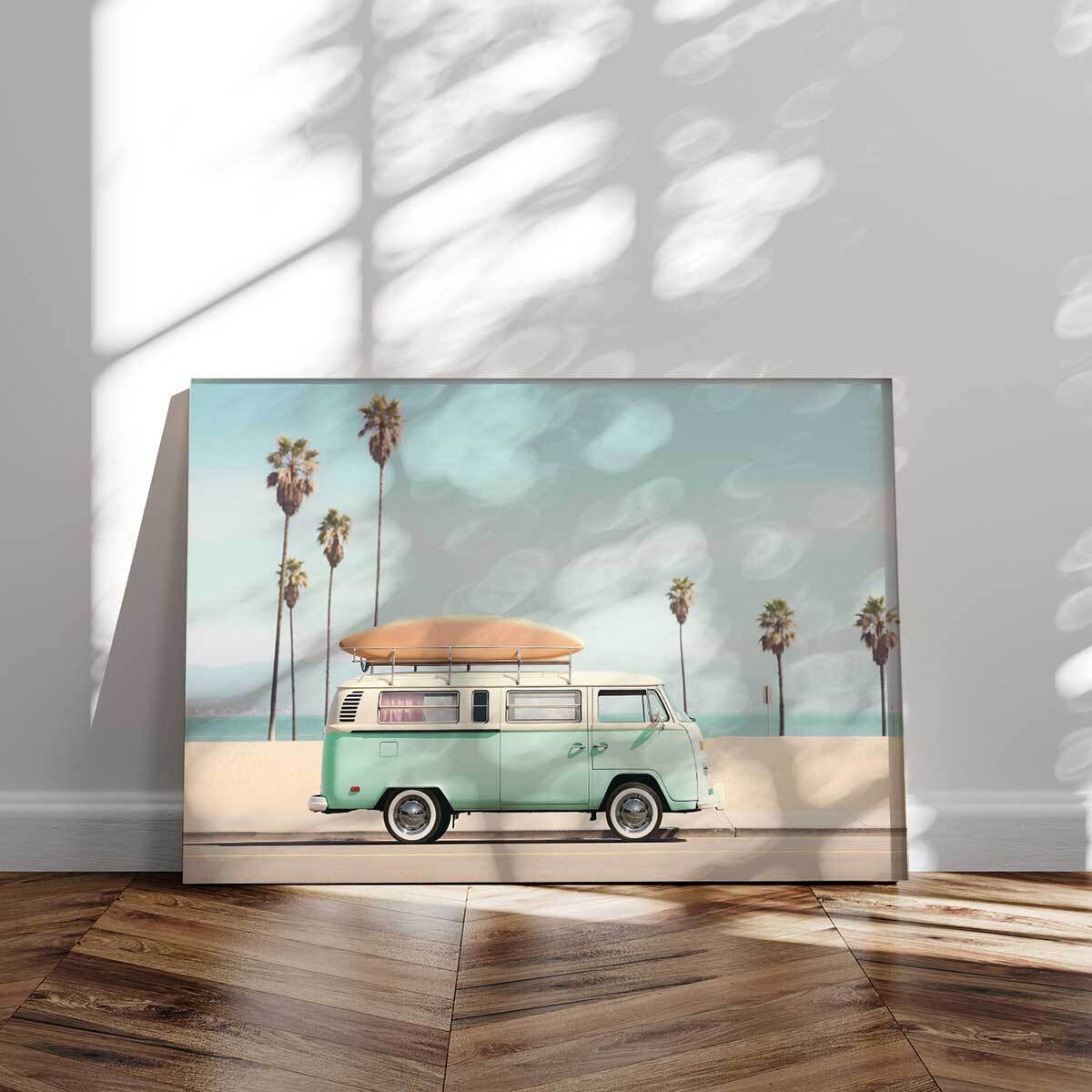 Tableau bord de mer Surf Car Beach Tableau alu Dibond