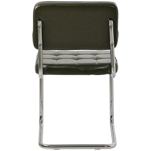 Lot de 2 chaises cantilever en simili vert kaki MARIA