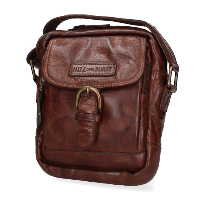 Borsa a tracolla  da uomo In Vera pelle Made in Italy 17x22x7 cm