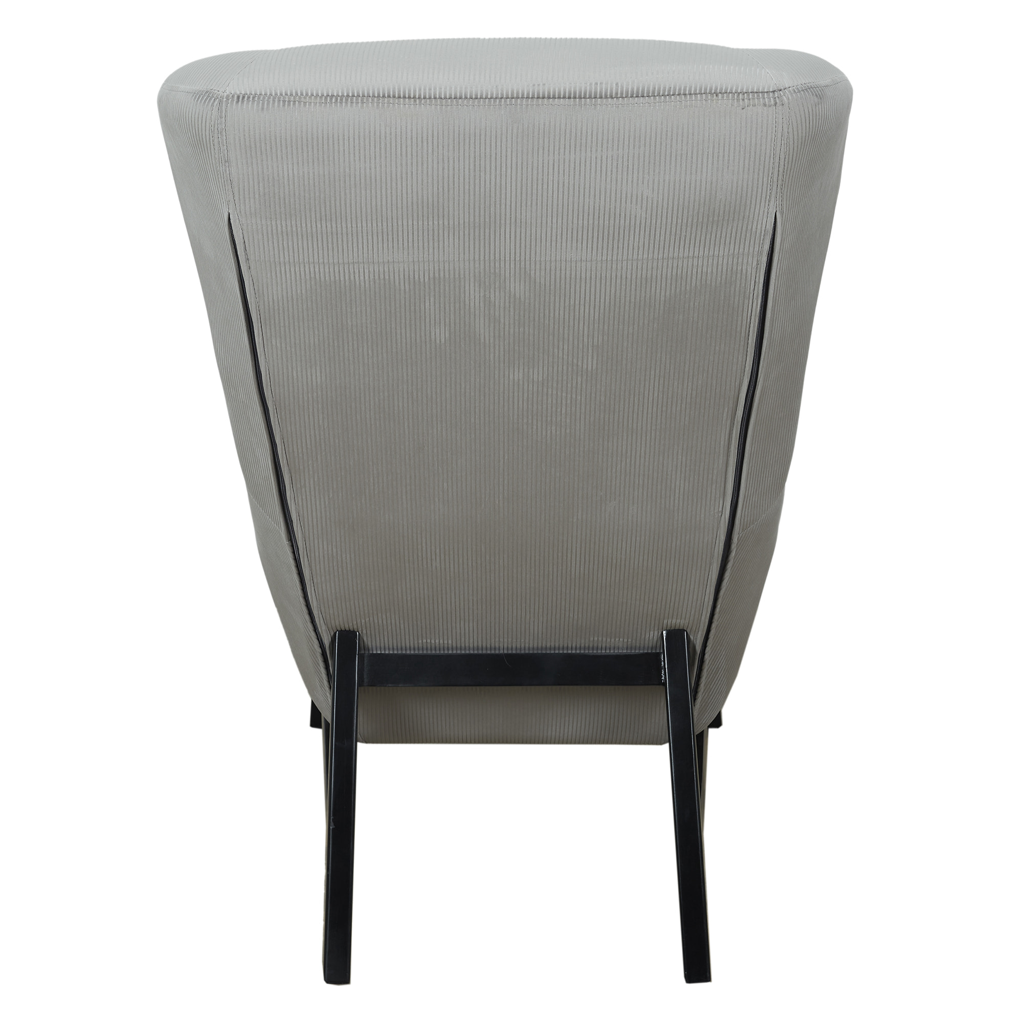 Fauteuil Velours Cotele Roma Gris Fonce