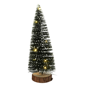 árbol navideño con 10 luces led blancas cálidas y temporizador - 12x12x30cm