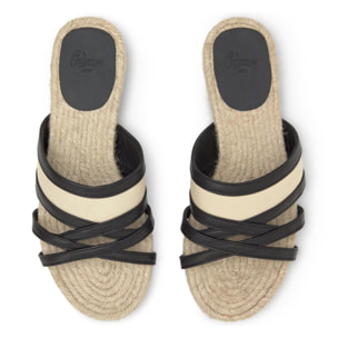 Sandalia plana slip-on Pires en napa y algodón orgánico