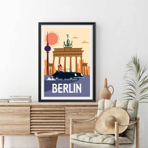 Affiche Un Week End à Berlin Affiche + cadre en bois - Noir