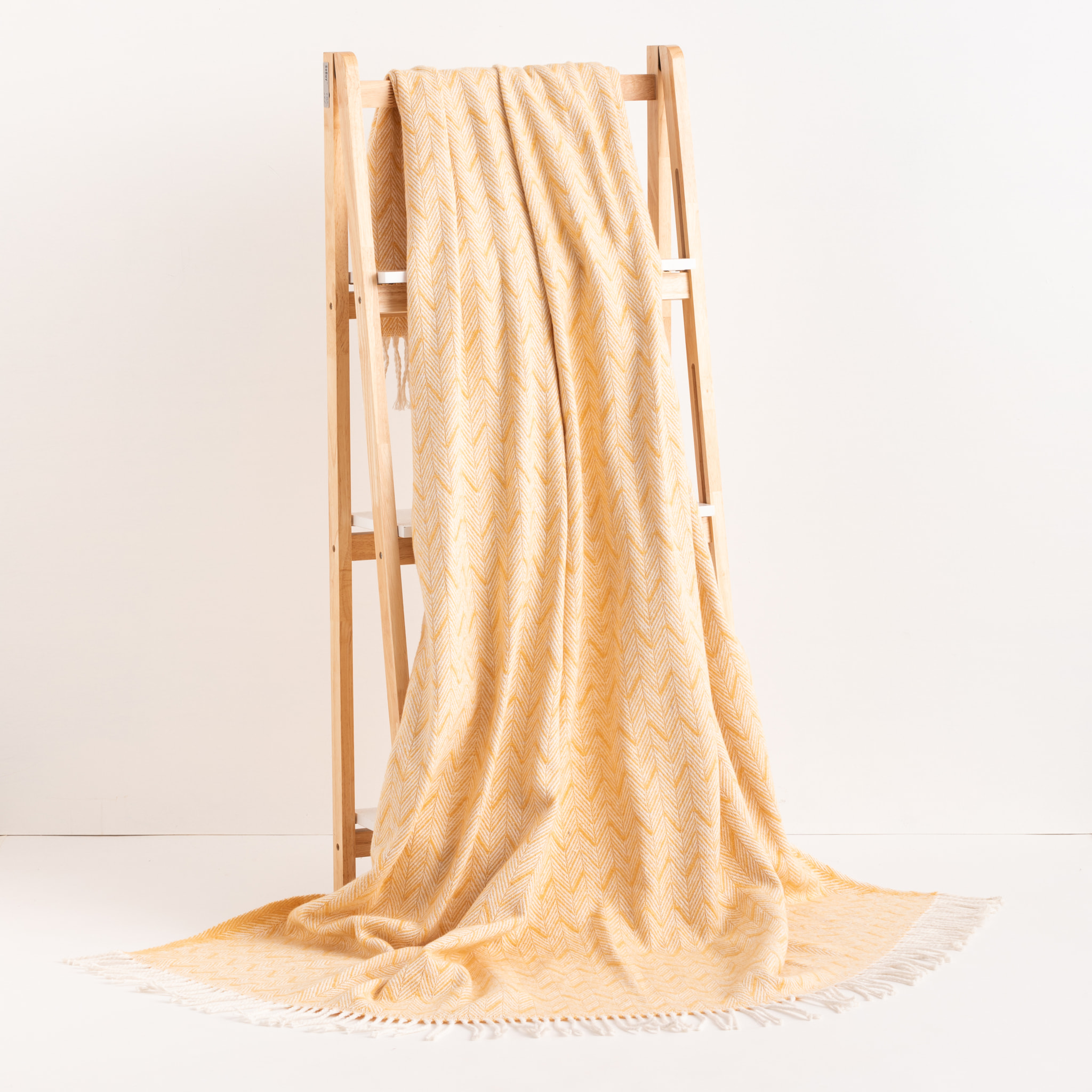 Plaid en coton tissé jaune 130x170 cm
