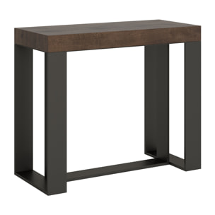 Console Futura Premium cm.90x40 (extensible à 300) Noyer cadre Anthracite