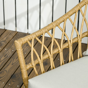 Salon de jardin 4 pièces – Design élégant – Plateau en verre