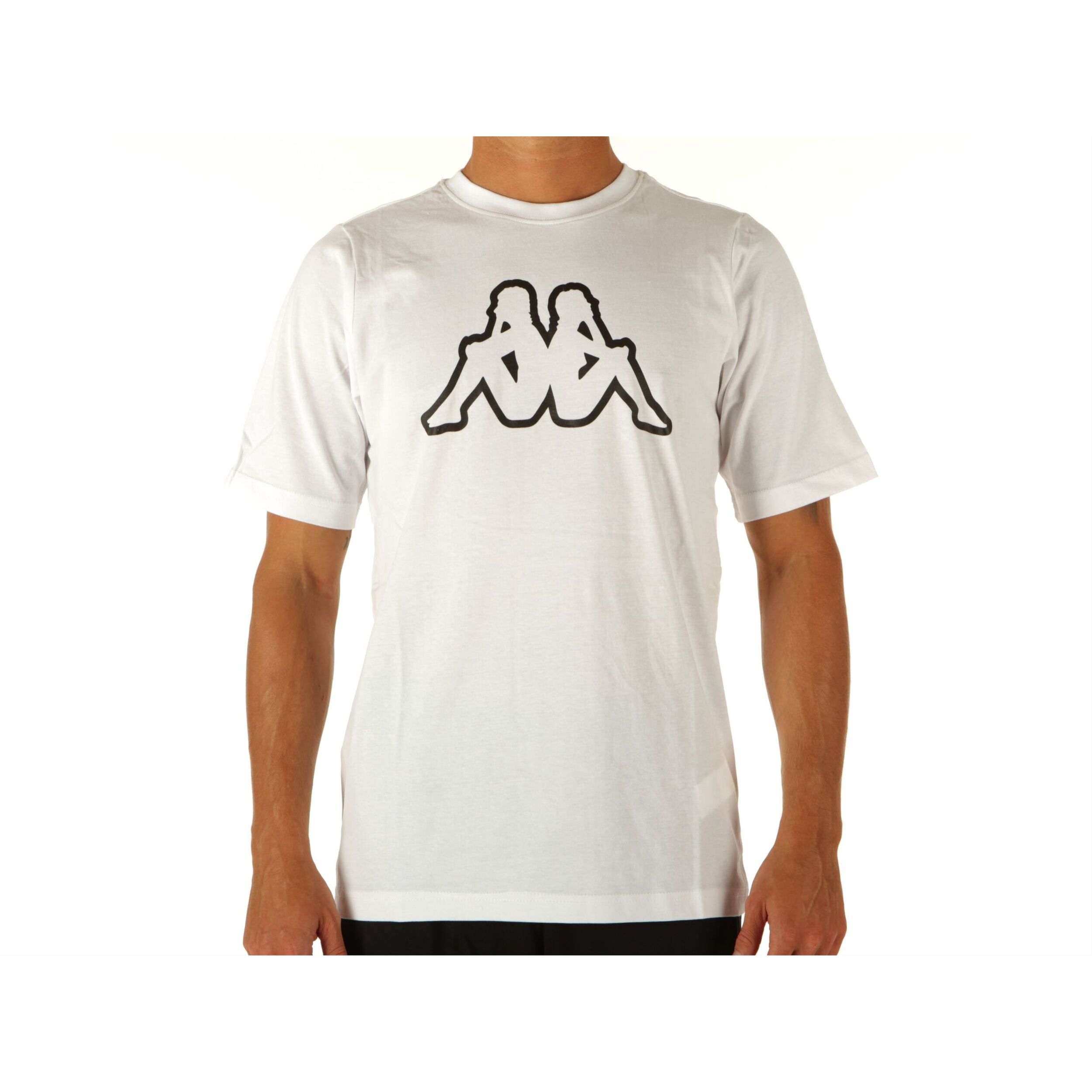 T-Shirt Robe di Kappa Cromen Logo Tee White Black Bianco