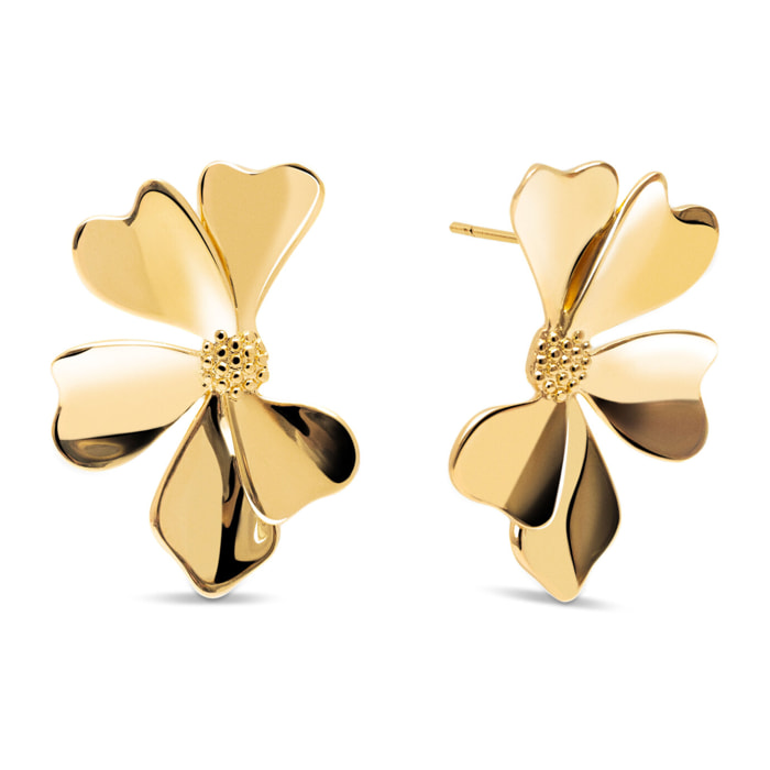 Pendientes Camelia Baño Oro