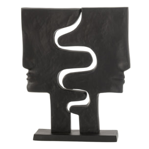 J-Line figurine Visages Imbriqués - aluminium - noir