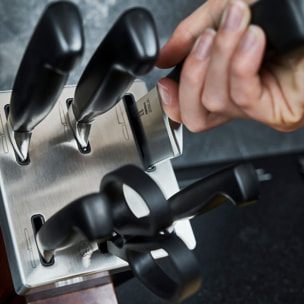 7-pcs, Bloc de couteaux, Brun