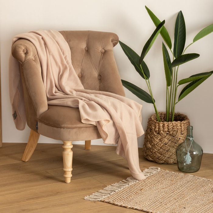Plaid polaire - polaire - beige - 125x150 cm