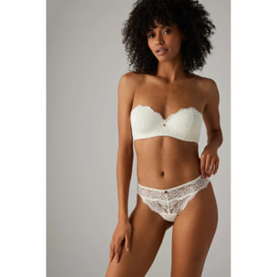 Perizoma lingerie con dettaglio plumetis avorio