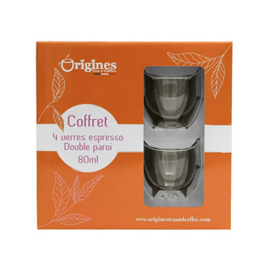 4 Tasses à Expresso - Double Paroi - 80 ml