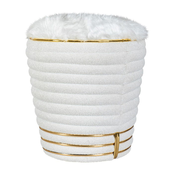 Pouf Doric 310 con trapuntatura e dettagli oro
