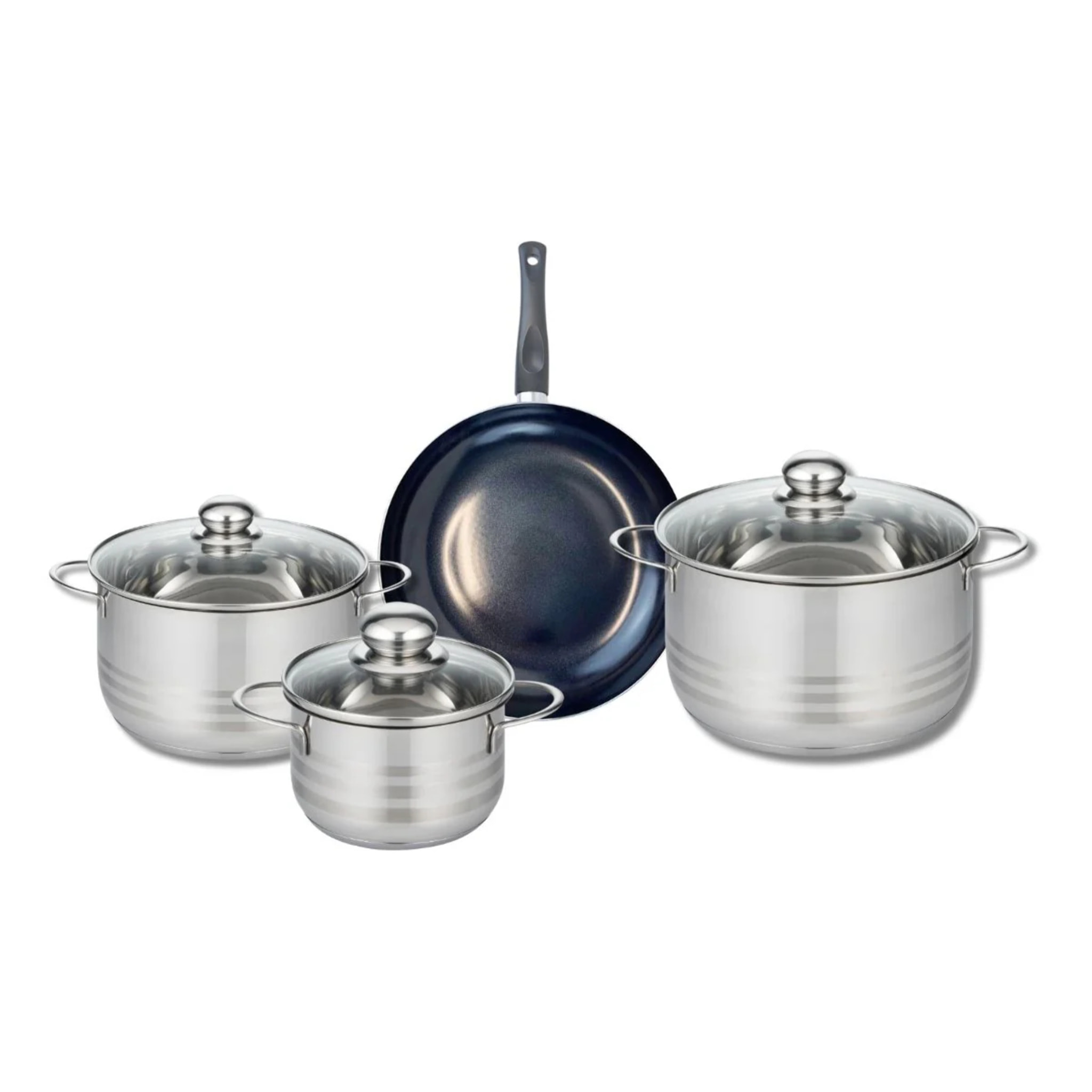 Ensemble de 1 Poêle de cuisson 24 cm et 3 faitouts 16, 20 et 24 cm Elo Prima Brillant