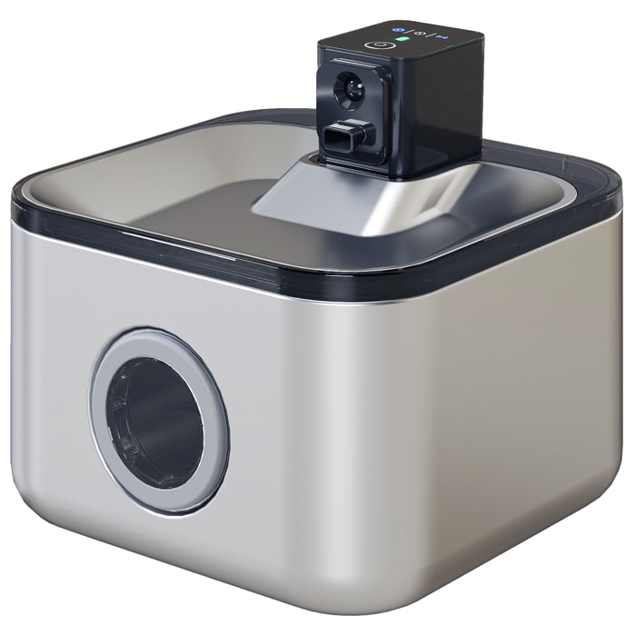 Fontaine à eau pour chat 4,2L filtration 3 étapes charge USB câble + nombreux accessoires inclus acier inox