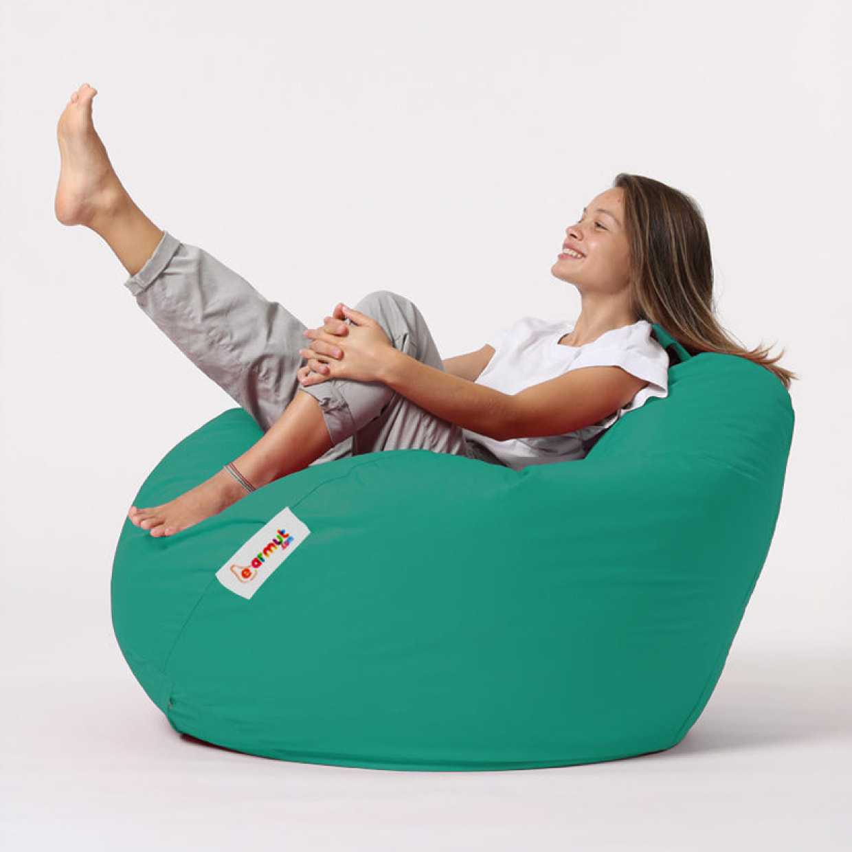 Pouf poire d'extérieur 130x115cm turquoise KAYAR