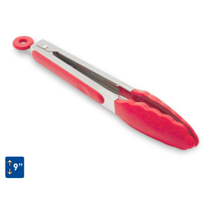 Pinzas Comida de Acero Inoxidable y Punta de Silicona de Grado Alimenticio sin BPA 23 cm. (9 pulgadas)