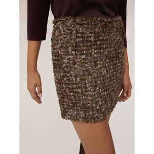 Motivi - Minigonna in tweed - Marrone
