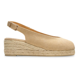 Alpargatas de cuña de mujer Dosalia en algodón acabado lavado, yute a tono